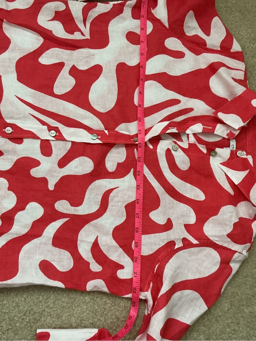 Chico's Linen  Abstract Button-Front Top - Picture 7 of 8
